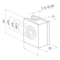 Uchwyt do szkła krańcowy  60x50x28 mm szkło 8-10 mm, AISI 304 satyna system płaski 000-343 (2)