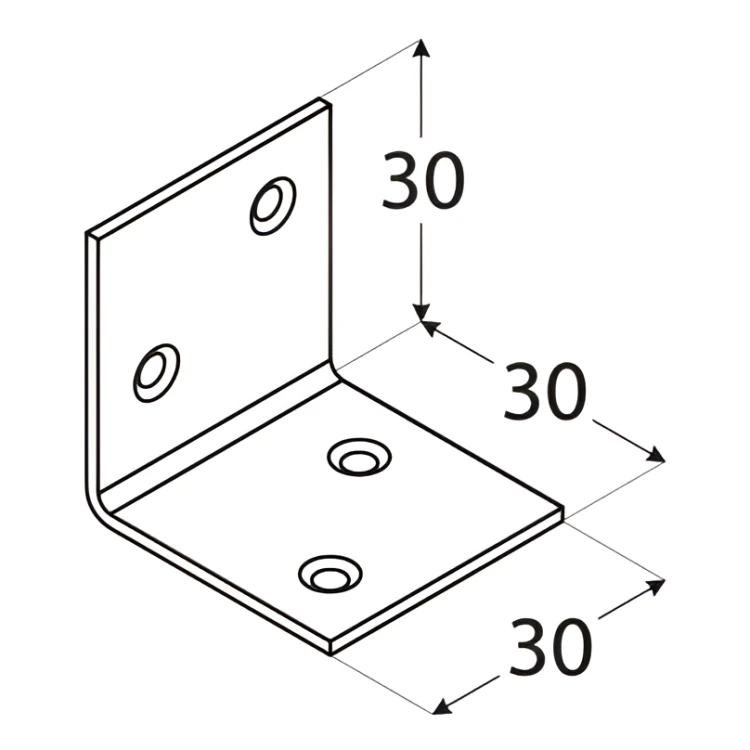 Kątownik szeroki KS 1  30x30x30x1,5 ocynk złoty 000-357 (3)