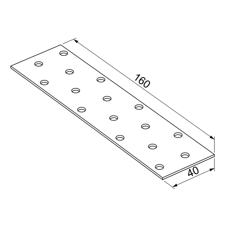 Płytka perforowana łącznik płaski PP 4 40x160x2,0 000-361 (3)