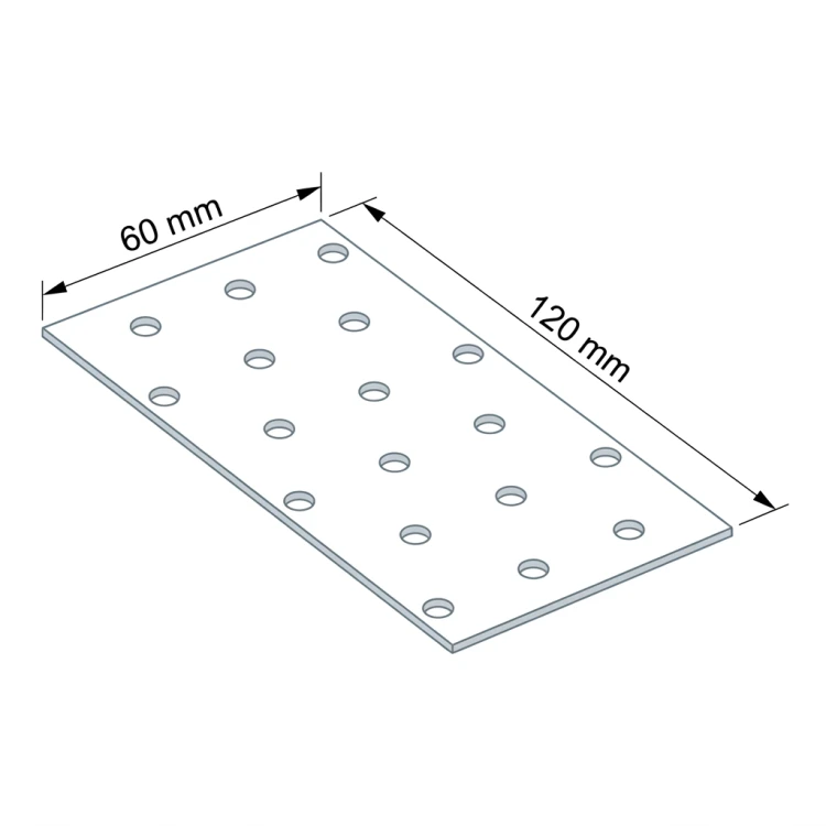 Płytka perforowana łącznik ciesielski PP 29 60x120x2,0 mm 000-362 (4)