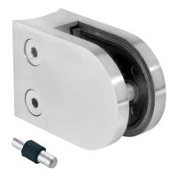 Uchwyt do szkła 50x40x26 mm z pinem, szkło 6-10,76 mm, AISI 304, system 42,4, połysk