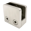 Uchwyt do szkła 45x45x26 mm ze wspornikiem pin szkło 6–10,76 mm AISI 304 system płaski satyna 000-268 (1)