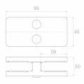 Uchwyt do szkła 180° 95x45x30 mm z pinem szkło 6-12,76 mm, AISI 304, satyna 18K5-000-433 (3)