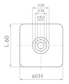 Uchwyt do szkła 8-10 mm 60x60x28 mm AISI 316, system płaski, satyna 6060-000-434 (5)