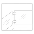 Uchwyt do szkła 8-10 mm 60x60x28 mm AISI 316, system płaski, satyna 6060-000-434 (7)