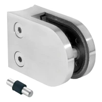 Uchwyt do szkła 6-10,76 mm 50x40x26 mm z pinem AISI 304 system 48,3 mm satyna