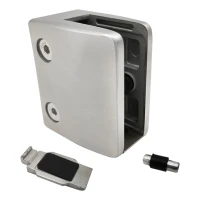 Uchwyt do szkła 12-17,52 mm wspornik i pin 65x55x37 mm AISI 304 system płaski satyna