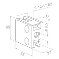 Uchwyt do szkła 12-17,52 mm wspornik i pin 65x55x37 mm AISI 304 system płaski satyna 55K3-000-449 (2)