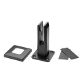 Uchwyt pionowy do szkła spigot czarny 50x50/100x100 mm H=182 mm szkło 12-17,52 mm AISI 304 czarny mat 000-452 (2)