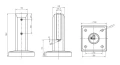 Uchwyt pionowy do szkła spigot czarny 50x50/100x100 mm H=182 mm szkło 12-17,52 mm AISI 304 czarny mat 000-452 (5)
