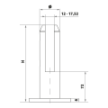 Uchwyt pionowy do szkła 12-17,52 mm spigot  fi 48 mm H=182 mm AISI 304 satyna 000-453 (4)