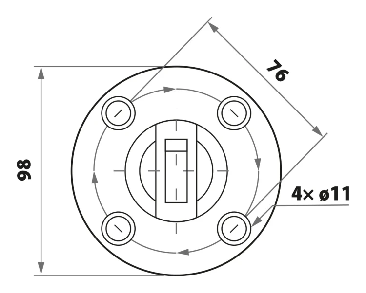 Uchwyt pionowy do szkła 12-17,52 mm spigot  fi 48 mm H=182 mm AISI 304 satyna 000-453 (5)