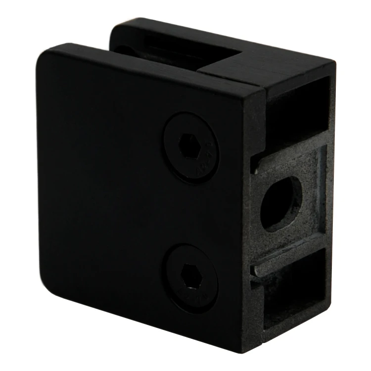 Uchwyt do szkła 45x45x26 mm do powierzchni płaskiej ze wspornikiem czarny 45K2-000-454 (4)
