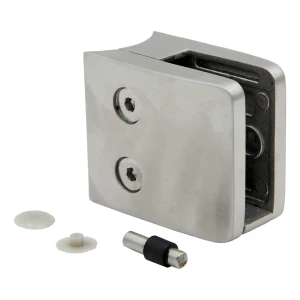 Uchwyt do szkła 8-12.76 mm 52x52x32 mm wspornik i pin AISI 304 system 42,4 mm satyna
