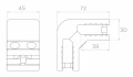 Uchwyt do szkła 6-12,76 mm 90° kwadratowy 72x45x30 mm pin AISI 304 satyna 90K5-000-463 (4)