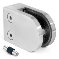 Uchwyt do szkła 6-10,76 mm 50x40x26 mm pin AISI 304 system płaski połysk