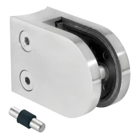 Uchwyt do szkła 6-12,76 mm 63x45x30 mm z pin AISI 304 system 48,3 mm satyna