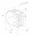Uchwyt do szkła 6-12,76 mm 63x45x30 mm z pin AISI 304 system 48,3 mm satyna 63D2-000-468 (2)