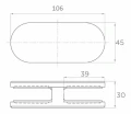 Uchwyt do szkła 6-12,76 mm 180° 106x45x30 mm pin AISI 304 satyna 18D5-000-471 (3)
