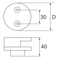 Uchwyt do szkła 8-12,76 mm jednostronny fi 60 mm AISI 304 system płaski satyna 6000-000-472 (2)