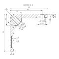 Uchwyt do szkła 6–10,76 mm kwadratowy 90° pin 53x45x26 mm AISI 304 satyna 90K2-000-473 (5)
