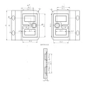 Uchwyt do szkła 6–10,76 mm kwadratowy 90° pin 53x45x26 mm AISI 304 satyna 90K2-000-473 (7)