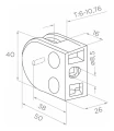Uchwyt do szkła 6-10,76 mm 50x40x26 mm pin zamak system płaski antracyt 50D1-000-483 (4)