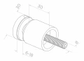 Uchwyt punktowy do szkła 8-17,52 mm fi 30/30 M8x80 AISI 304 system płaski satyna 000-478 (2)