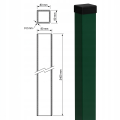 Słupek ogrodzeniowy 80x80x2 mm, długość 2,4 mb, zielony RAL 6005 000-490 (3)