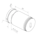 Uchwyt punktowy do szkła 8-21,52 mm fi 50/30/M10x45 AISI 304 system płaski połysk 000-495 (2)