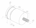 Uchwyt punktowy do szkła 8-17,52mm fi 50/50/M10x90 AISI304 system płaski satyna 000-518 (3)
