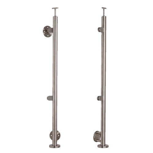 Słupek końcowy lewy fi 42,4x1230mm AISI304 mocowanie boczne satyna 000-525 (1)