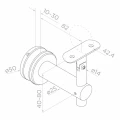 Mocowanie poręczy do szkła 10,76-25,52mm fi 50mm AISI304 system 42,4 satyna 000-556 (2)