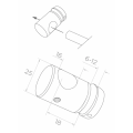 Uchwyt przelotowy i punktowy fi 16mm fi 25/30/M6x15 szkło 6-11,52mm AISI304 satyna 000-557 (2)