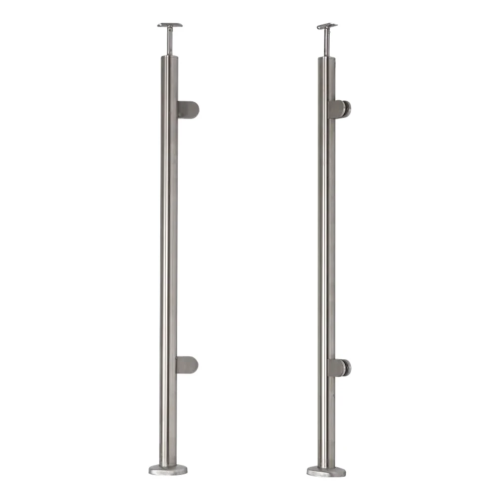 Słupek końcowy prawy/lewy fi 42,4x1060mm AISI304 2 uchwyty do szkła podłogowy 000-558 (1)