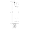 Słupek końcowy prawy/lewy fi 42,4x1060mm AISI304 2 uchwyty do szkła podłogowy 000-558 (5)