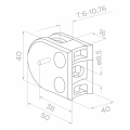 Słupek końcowy prawy/lewy fi 42,4x1060mm AISI304 2 uchwyty do szkła podłogowy 000-558 (6)