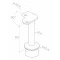 Słupek balustradowy narożny do szkła fi 42,4x1060/1102,4mm 4 uchwyty szlifowany 000-559 (3)