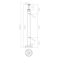 Słupek balustradowy narożny do szkła fi 42,4x1060/1102,4mm 4 uchwyty szlifowany 000-559 (5)