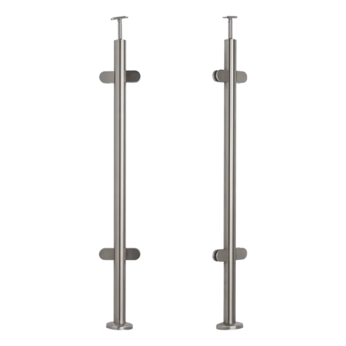Słupek balustradowy środkowy fi 42,4x1060/1102,4 mm/ 4 uchwyty do szkła AISI 304 000-560 (1)