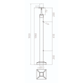 Słupek balustradowy końcowy lewy 40x40x1060/1100mm 2 uchwyty do szkła AISI 304 000-561 (4)