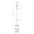 Słupek balustradowy narożny 40x40x1060/1100mm 4 uchwyty do szkła AISI 304 000-562 (3)