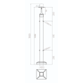 Słupek balustradowy środkowy 40x40x1060/1100mm 4 uchwyty do szkła AISI 304 000-563 (3)