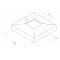 Słupek balustradowy środkowy 40x40x1060/1100mm 4 uchwyty do szkła AISI 304 000-563 (5)