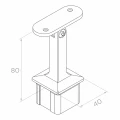 Słupek balustradowy środkowy 40x40x1060/1100mm 4 uchwyty do szkła AISI 304 000-563 (6)