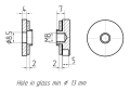 Uchwyt punktowy szkło 4-16,76mm fi 30/4/M8 AISI304 system płaski satyna 000-564 (3)
