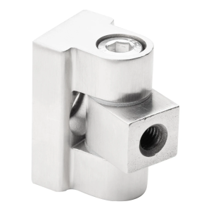 Zawias 180° do uchwytu do szkła 45 x 45 x 26 mm system płaski AISI304, satyna
