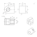 Zawias 180° do uchwytu do szkła 45 x 45 x 26 mm system płaski AISI304, satyna 000-568 (4)