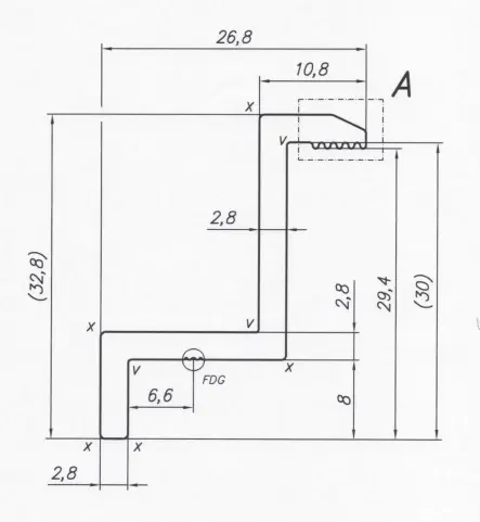 Klema dociskowa boczna H30 Aluminium 6060 Otwór M8 PV-03-01 (2)