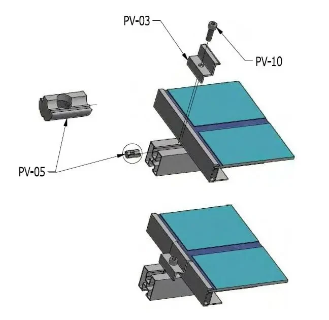 Klema dociskowa boczna H30 Aluminium 6060 Otwór M8 PV-03-01 (4)